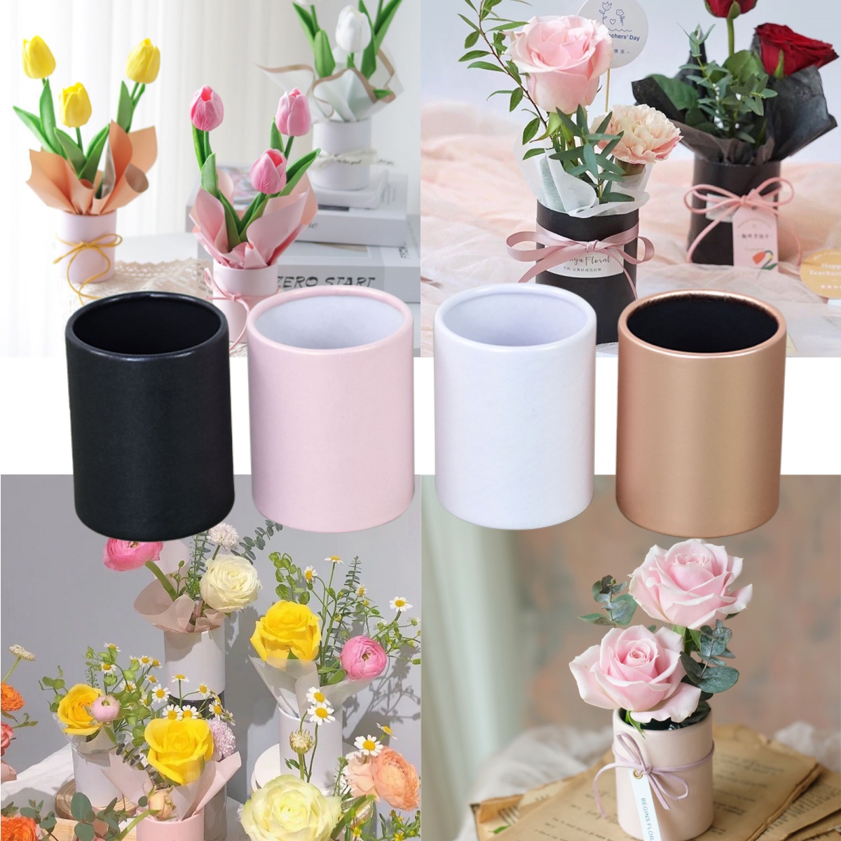 4 szt. Mini Okrągłe Pudełko na – Florist Supply Paper recenzja i cena